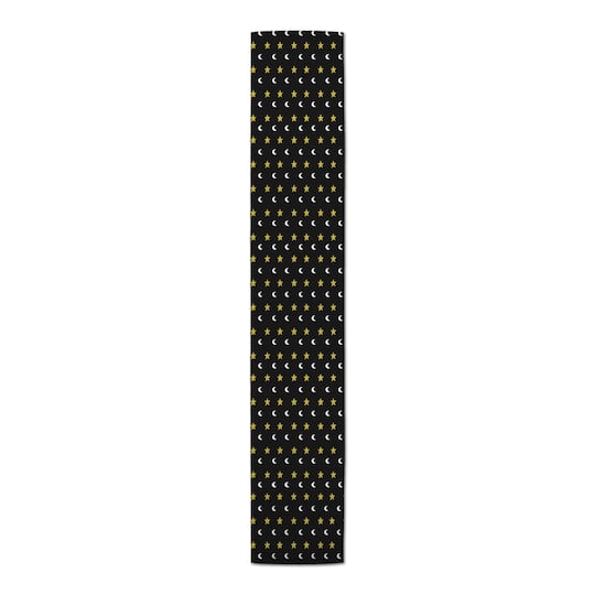 Black, Gold & White Moon & Stars Outdoor Table Runner